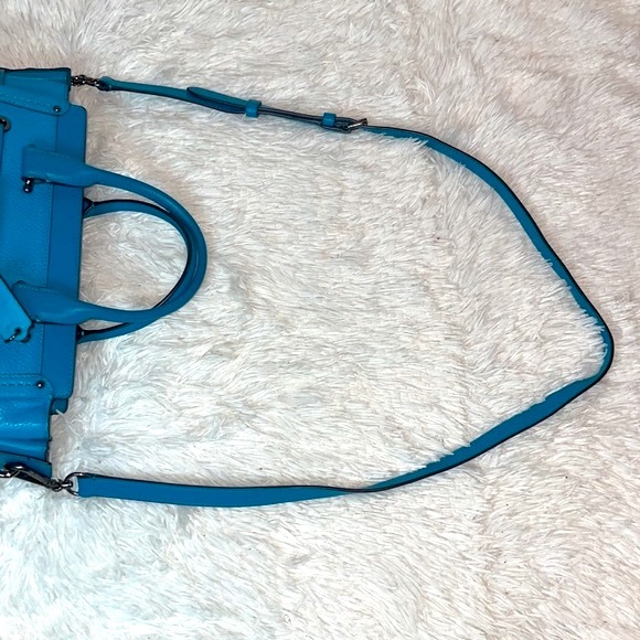 Coach Swagger 27 Turquoise Satchel Crossbody Purse Shoulder Bag & Wallet Set - Picture 9 of 17